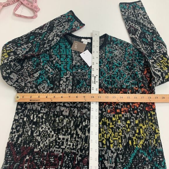 J.Jill Longline Coatigan Womens XS Extra Small Wool Blend Button Front Art Wear - Picture 8 of 14